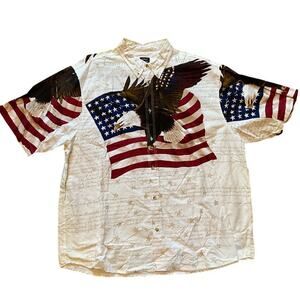 Cotton Traders Congress Patriotic Short Sleeved Mens Button Down. Size XXL